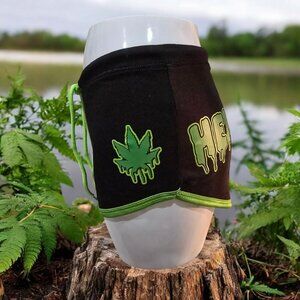 Too Fast “Hemp Wh*re” Booty Shorts – Black w/ Neon Green Trim – Alt-core Rave